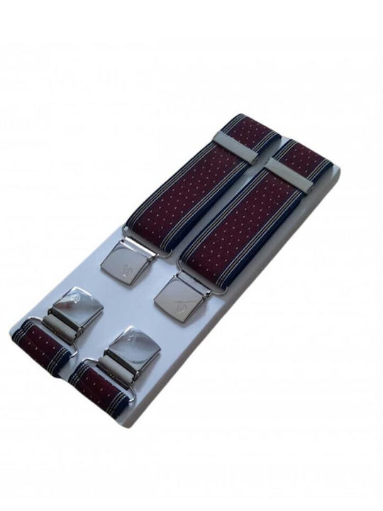 Men's Suspenders Victoria 35mm 4 Clips 63036-597d Bordeaux