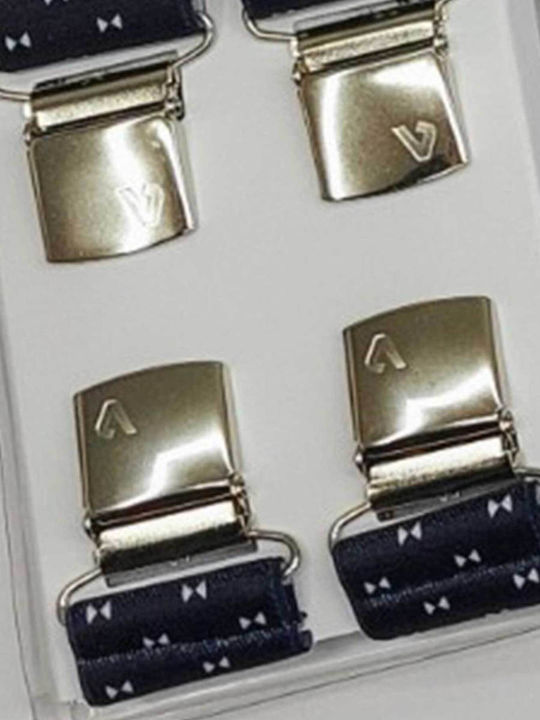 Men's Suspenders Victoria 35mm 4 Clips 63036-719a Blue