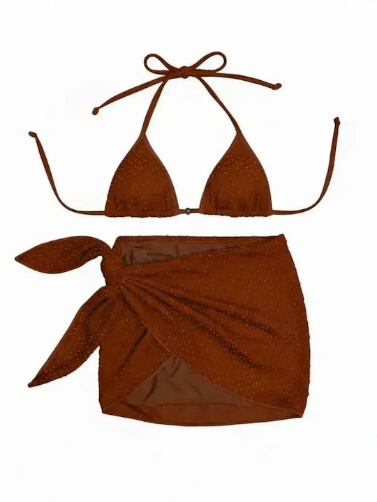 Set Bikini Τριγωνάκι & Brazil Καφέ