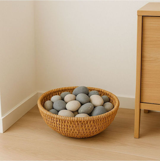 SteweHome Decorative Wicker Basket Yellow 21x9x9cm