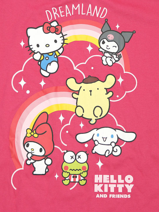 Sanrio Summer Cotton Women's Nightgown Fuchsia