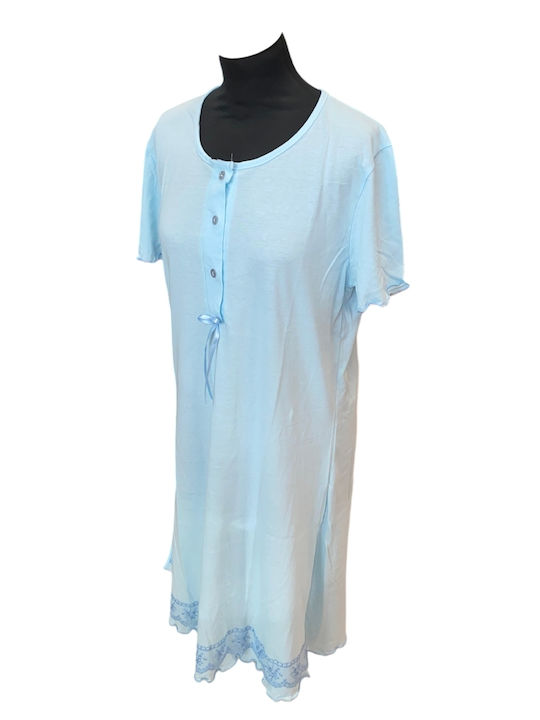 Nina Club Sommerliches Damen-Nachthemd Hellblau Nina Club Sommerliches Damen-Nachthemd Hellblau