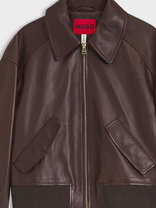 Κοντό Γυναικείο Bomber Jacket Καφέ