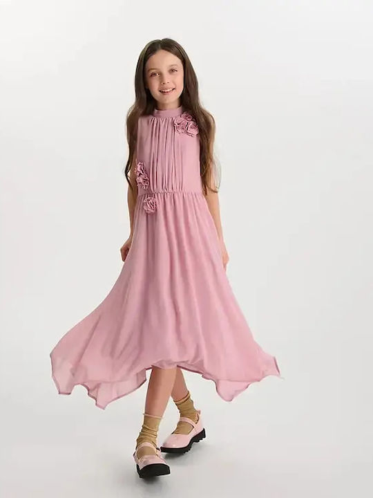 Mädchenkleid Ärmellos Rosa