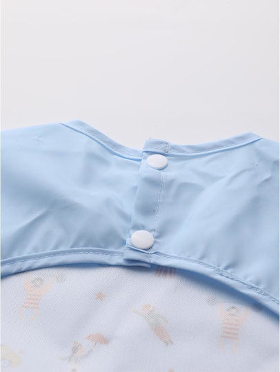 Tutete Circus Show Waterproof Fabric Coverall with Button & Sleeves Light Blue for 6 Months+