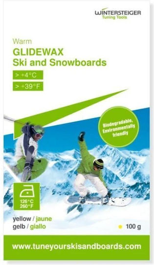 Ski Snowboard Glide Wax 100g Warm Glidewax Wintersteiger Yellow