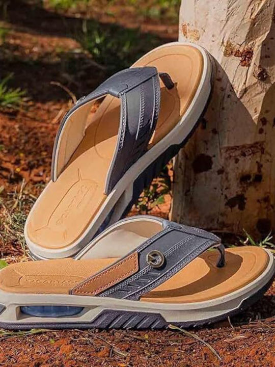 Men's Flip Flops Rider By Cartago Anatomic Brown-Beige