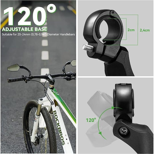 Rockbros Rechter Fahrradspiegel 26210001002 Schwarzer