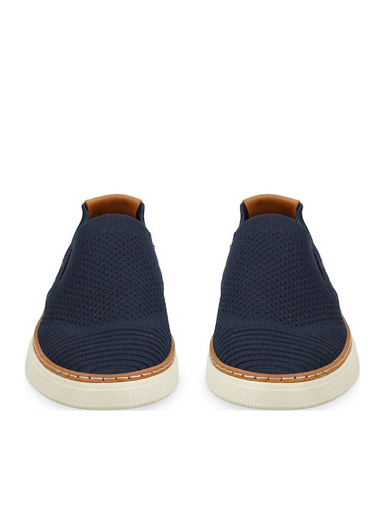 Leder Herren Slip-Ons Blau