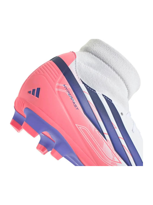 adidas F50 Hyperfast Club Mid FG Football Shoes with White Cleats