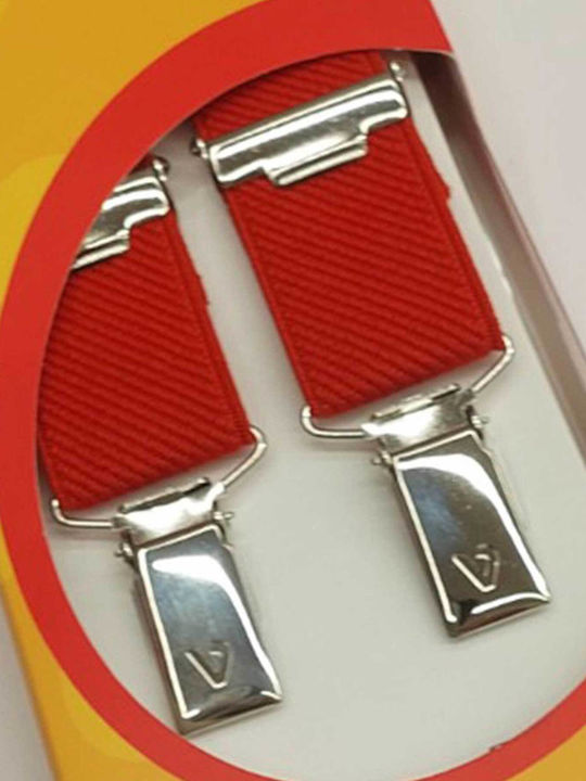 Victoria Kids Suspenders in Red Colour with 3 Clips