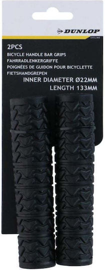 Dunlop GSP-306667 Anatomie Fahrradlenkergriffe in Schwarzes Farbe 132mm aus Gummi
