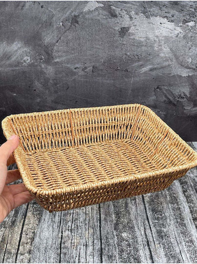 SteweHome Καλάθι Αποθήκευσης Ψάθινο Πράσινο 27x20cm