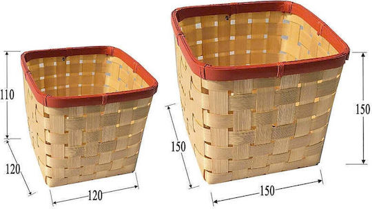 SteweHome Καλάθι Αποθήκευσης Bamboo Πολύχρωμο 6lt 2τμχ