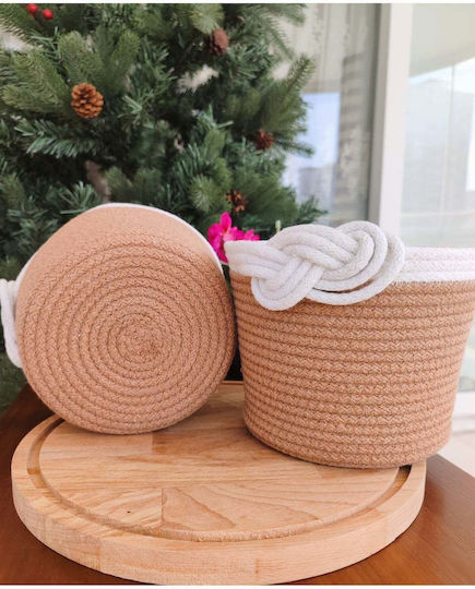 SteweHome Coș De Depozitare Din Țesătură Bej 21x19cm