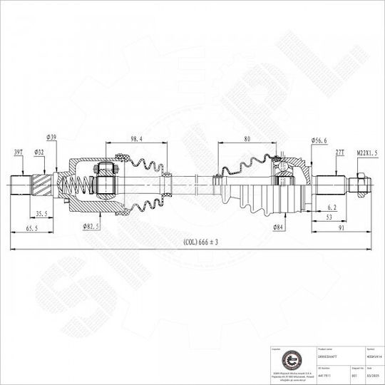 Halbachse Opel Vivaro A Renault Verkehr II Vorderes Linkes 4417911