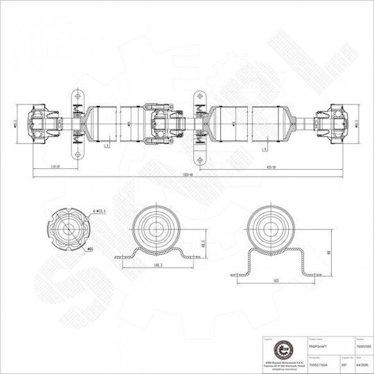 Arbore De Transmisie Spate Vw Multivan T5 Transportator T5 7h3521102a