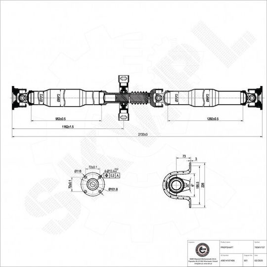 Getriebewelle Für Mercedes Sprinter Vw Lt28-35 A9014107406
