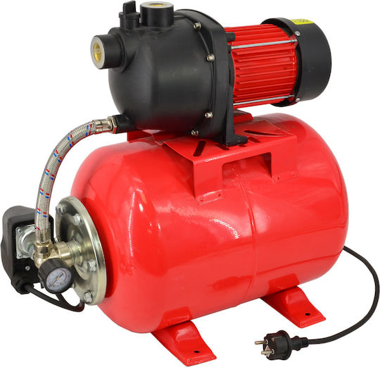AWTools Einphasiges Wasserpumpen mit Druck Set mit 24-Liter-Behälter 1200W