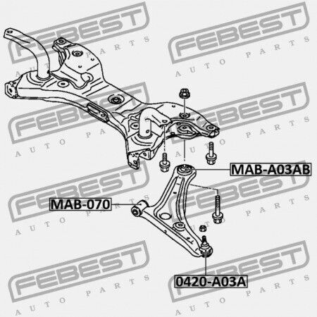 Преден Контролен Рамо Заден Пръстен Mitsubishi Attrage A13 2013-2014 4013a310