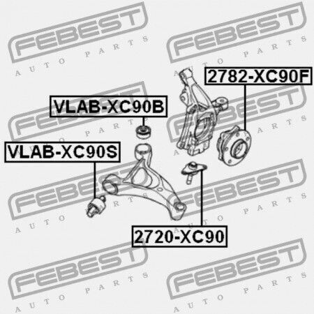 Febest Vorderachse Kontrolle Arm Hinterradring Volvo XC 90 2003
