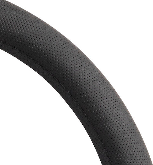 Cartech Car Steering Wheel Cover Synthetic Black With Black Seam
