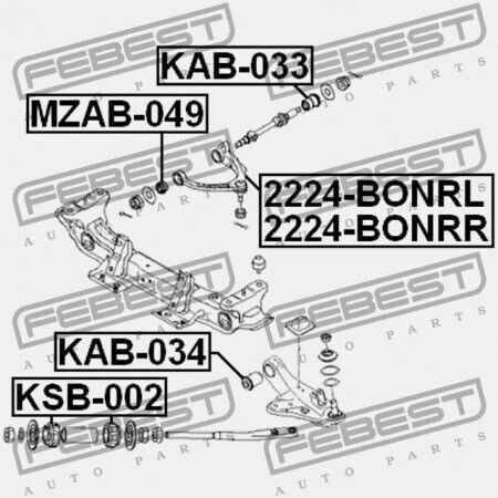 Front Upper Control Arm Bushing Kia K2500 K2700 K2900 K3000s 04 Nov 2006 2006 Gen 54449-4e000