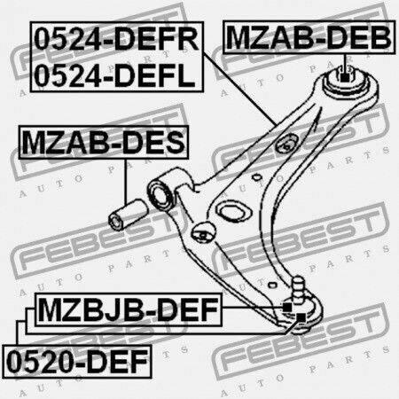 Kuzinet Pentru Brațul De Control Față Mazda 2 Din 2007-2010 Eu D651-34-300d