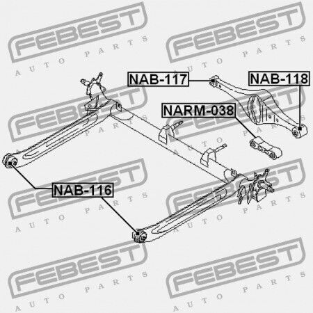 Febest Kuezneto Hinten Steuerarm Nissan Maxima Ca33 2000.01-2006.01 El 55130-2Y610