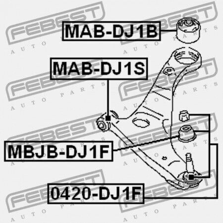 Febest Kupzinet Hinterer Steuerarm Für Mitsubishi Galant Dj1 3a 2003.11 Mexico Mmna Mn184123