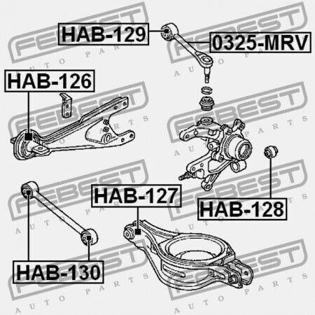 Febest Κουζινέτο Πίσω Βραχίονα Ελέγχου Honda Pilot YF1 2003-2007 Us 52345-S0X-A01