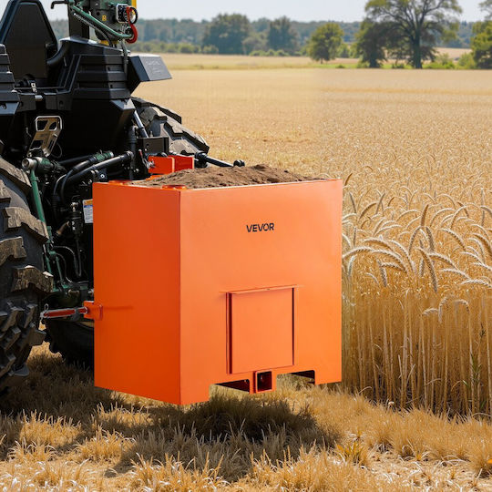 Vevor Ballast Box Κατηγορία 3 Σημείων Tractor Ballast Χωρητικότητας 363 Kg Τυπικό Δέκτη Κοτσαδόρου 55 Mm Βαρέως Τύπου Χάλυβα 0,14 M³ Μεγάλου Όγκου Ανθεκτικό Εξάρτημα Φορτωτή Συρόμενη Πόρτα Πορτοκαλί