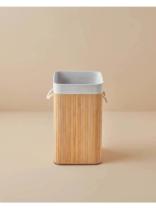 SteweHome Καλάθι Απλύτων Bamboo Πτυσσόμενο Μπεζ