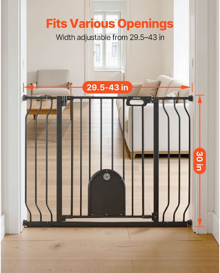 Vevor Metal Security Door in Black Colour 75cm