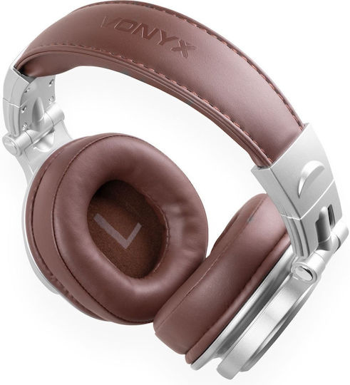 Vonyx HDX120WSN Ασύρματα / Ενσύρματα Over Ear Ακουστικά με 75 ώρες Λειτουργίας Ασημί
