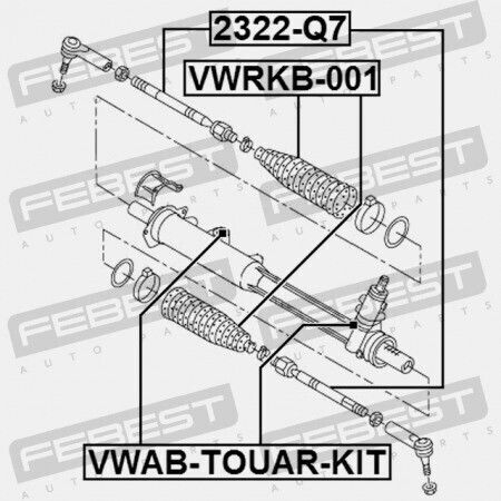 Febest Ράβδος Τιμονιού Για Audi Q7 2007-2015 Ca 7l0422804d