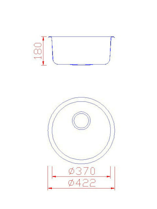 Eco Sink Drop-In Kitchen Sink Inox L49xW49cm