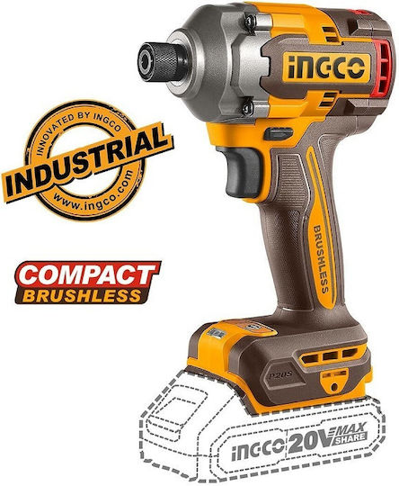 Ingco CKLI20277E Drill Driver & Impact Screwdriver Brushless 20V with 2 Batteries 2Ah and Case