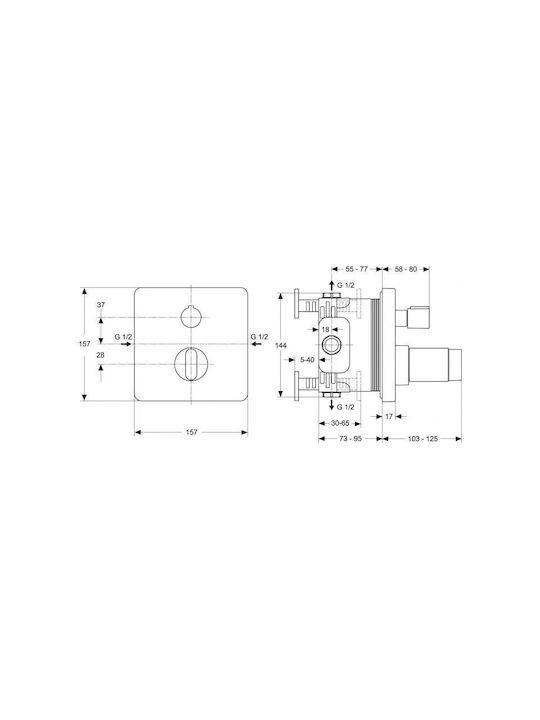 Ideal Standard Built-In Faucet Mixer for Shower 1 Exit Silver