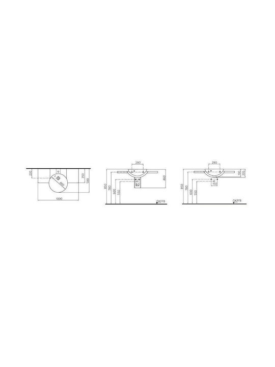 Ideal Standard Einbau Badezimmerwaschbecken Porzellan 100x58x20,5cm Weiß