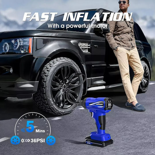 Carsun Τρόμπα Αυτοκινήτου 150PSI Επαναφορτιζόμενη με Μπαταρία 12V