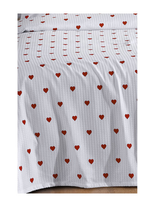 SteweHome Κουβέρτα Πικέ Μονή 160x230εκ. Λευκή