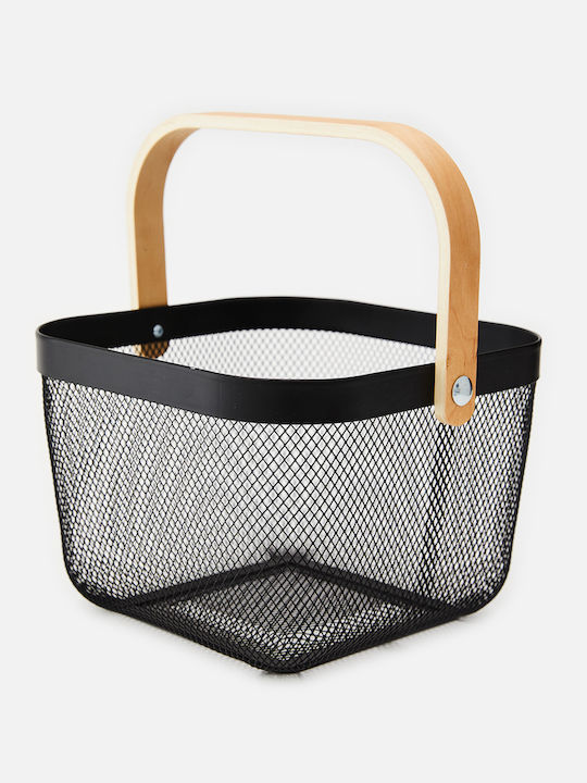 SteweHome Coș Decorativ Metalic Negru