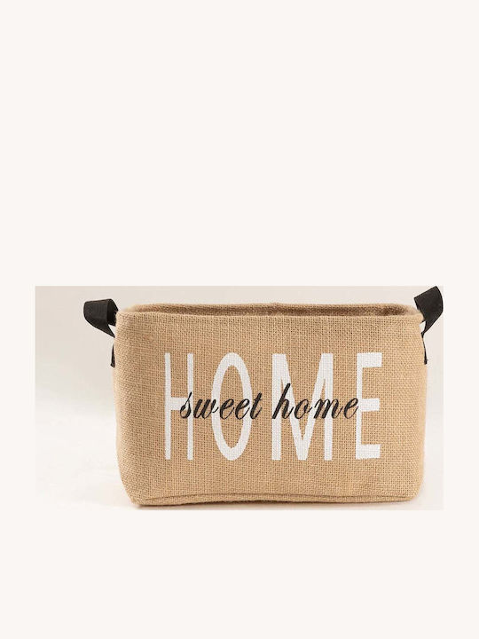 SteweHome Διακοσμητικό Καλάθι Ψάθινο Καφέ 37x27x25εκ.