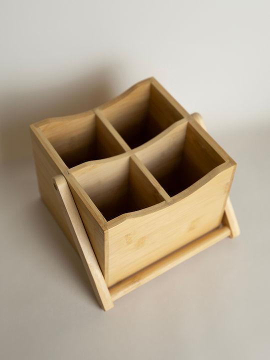 SteweHome Set of Beige Bamboo Decorative Baskets 4 Pieces