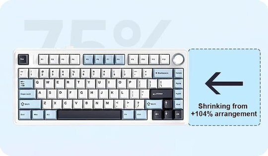 Aula F75 Gaming Mechanical Keyboard Tenkeyless with RGB Lighting (English US) Purple/Beige/Green