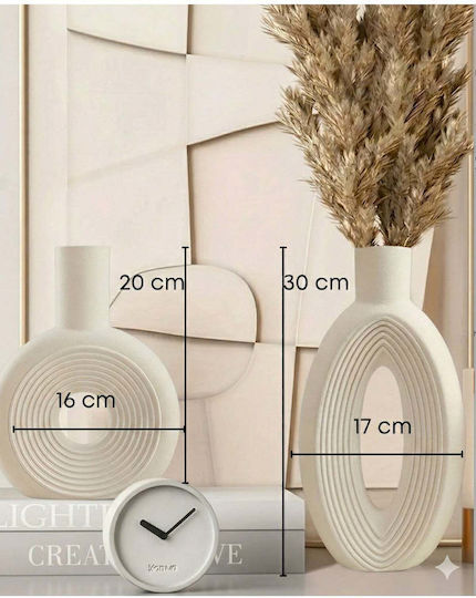 SteweHome Set White Decorative Vases