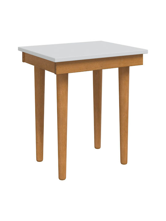 Bodenstehende Schminktisch aus Massivholz Weiß mit Spiegel 76x50x103.5cm