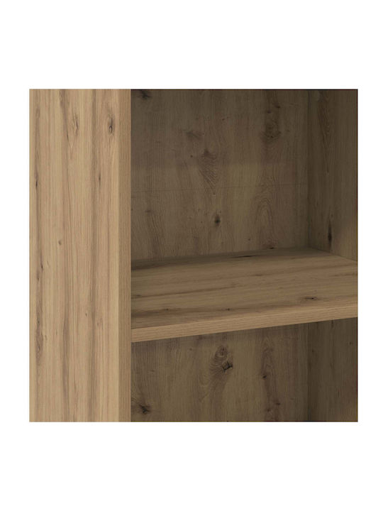 Floor Living Room Display Cabinet Made of Wood with Windowed Brown 50x41x124cm