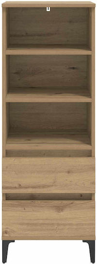 vidaXL Wohnzimmer Vitrine aus Holz und Metall mit Verglasung Braune 40x36x110cm